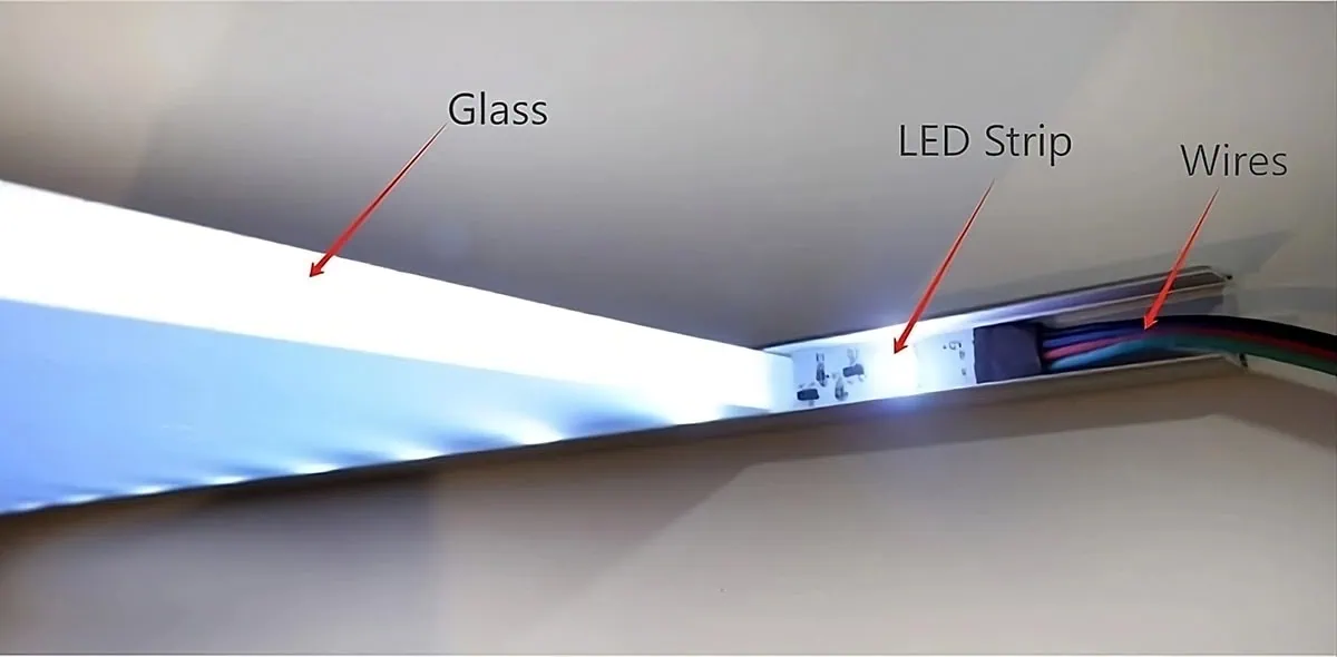 Install LED Strip Lights on Glass Shelves2