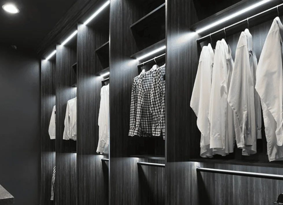 Wardrobe interior led strip lighting 1