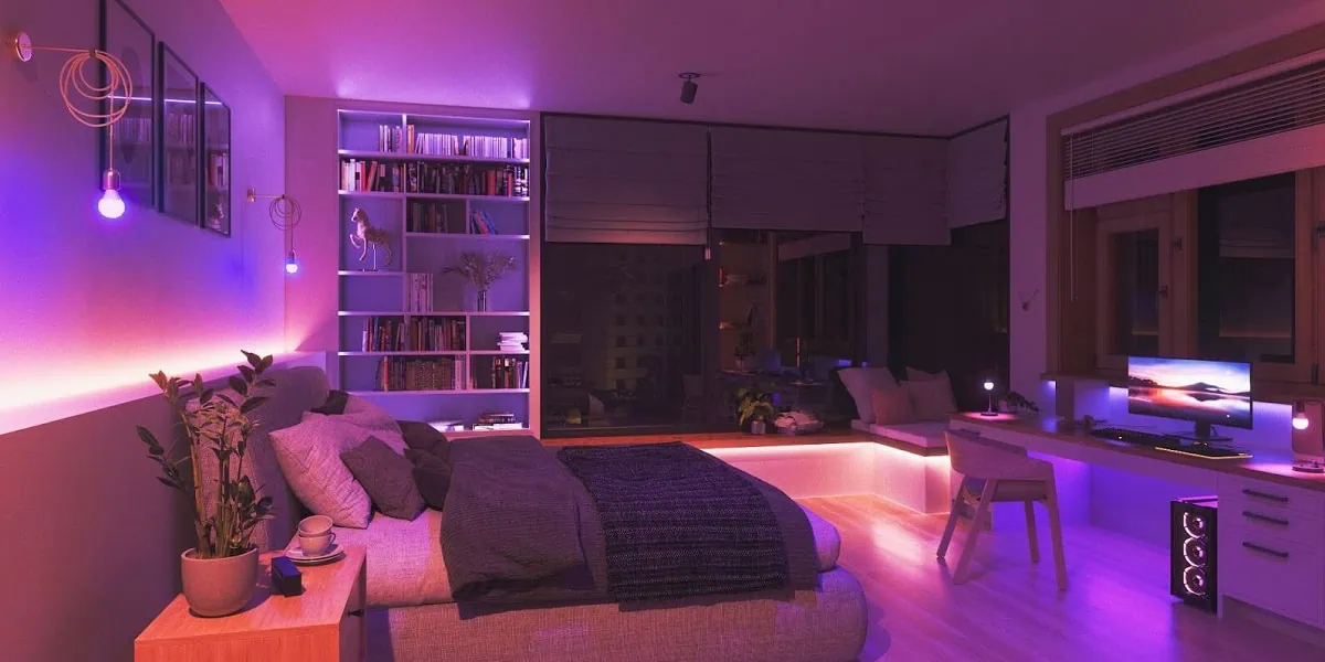 LED lighting effects with different color temperatures and colors
