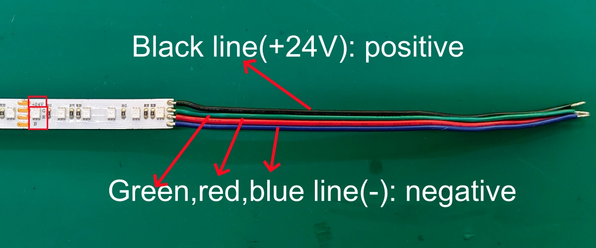 RGB led strip polarity