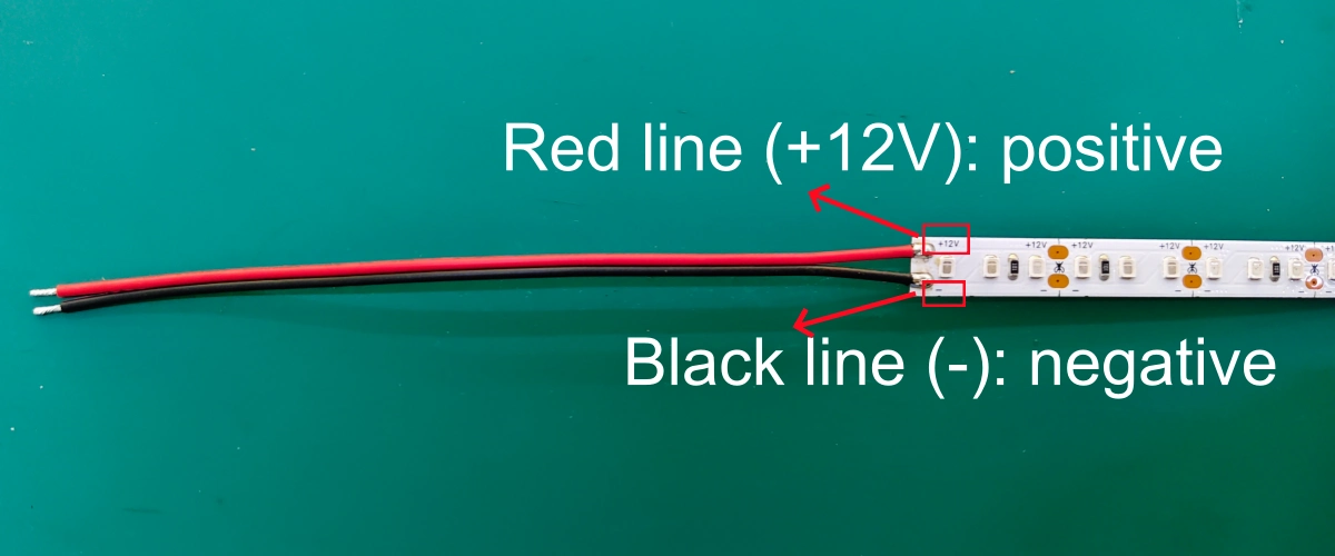 White led strip polarity