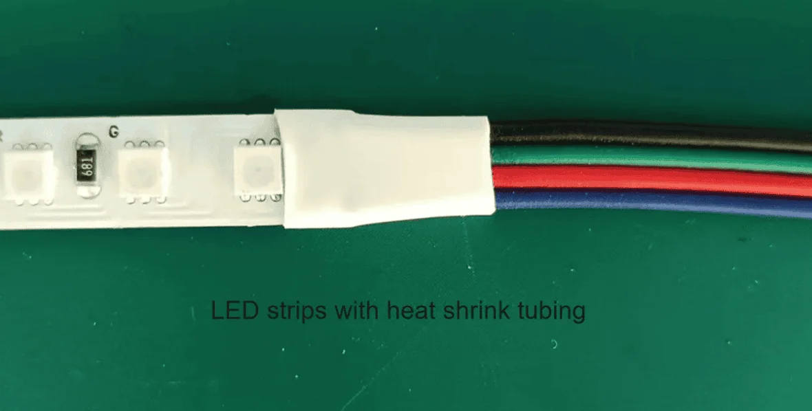LED strips with heat shrink tubing C