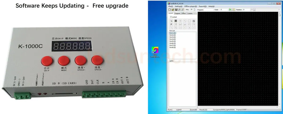 k1000c led controller and update software
