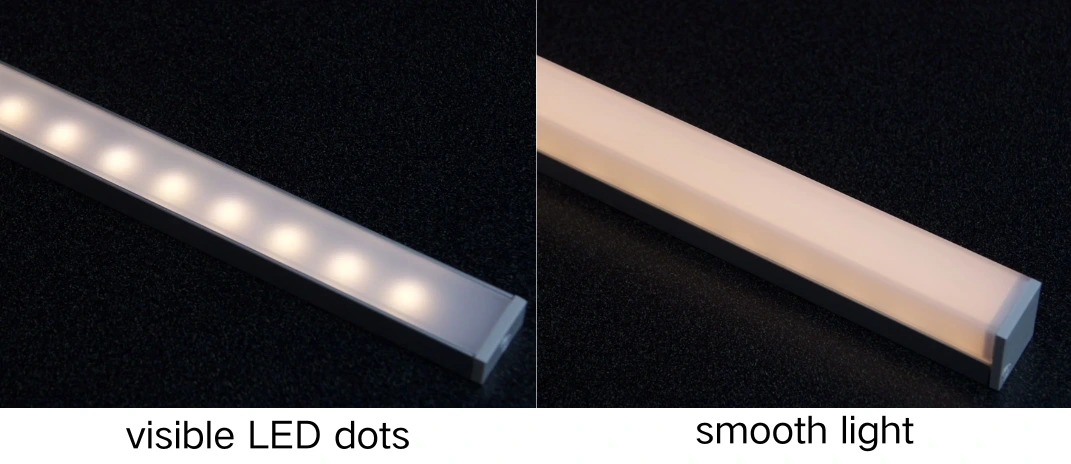 Dotless LED linear lighting vs visible dot