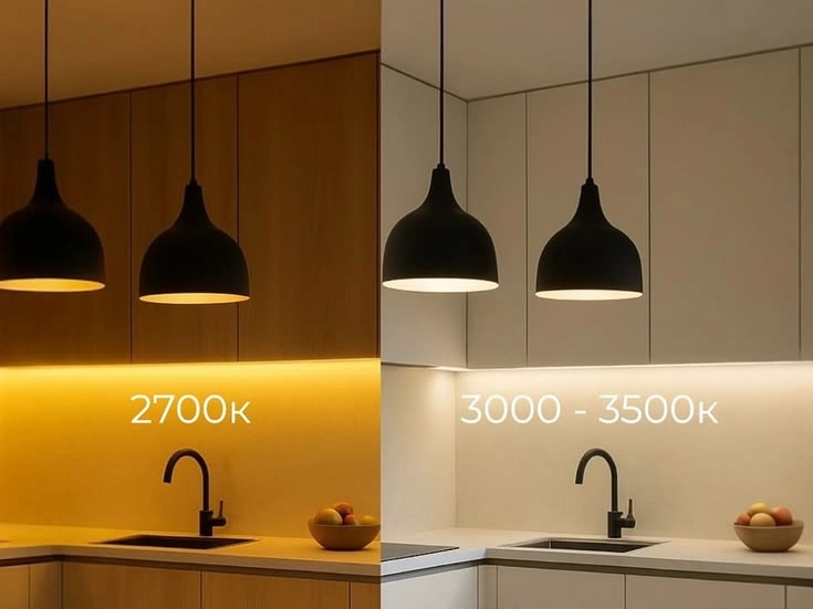 2700K vs 3000-3500K color temperature comparison